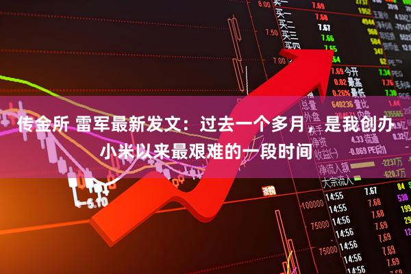 传金所 雷军最新发文：过去一个多月，是我创办小米以来最艰难的一段时间